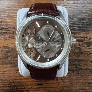 Fossil ME1020 Twist Brown Dial Brown Leather Strap Automatic Men's Watch